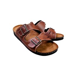 Leather Palm Slippers - Brown